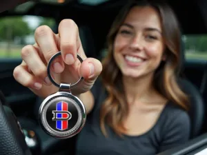 Datsun Portachiavi Personalizzato Stile con Foto Bombata